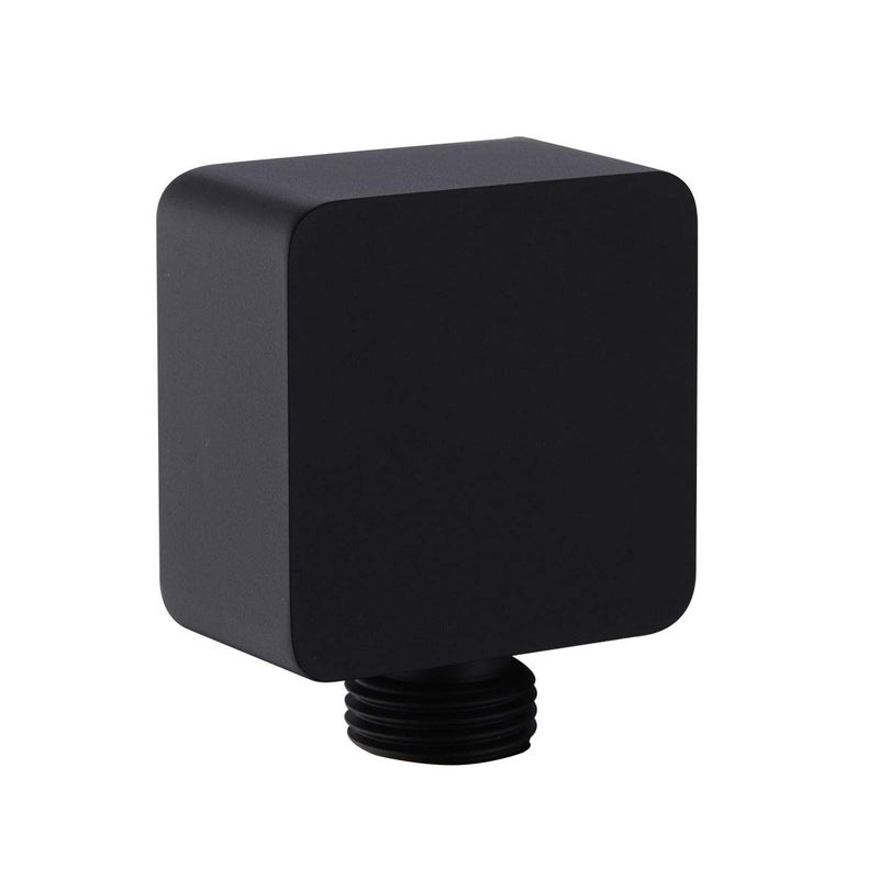 Nicmondo Brass Wall Supply Elbow, Nicmondo G1/2â€ Square Shower Hose Connector, Drop Ell Wall-mounted Union Water Outlet for Handheld Shower Handshower, Matte Black - Image 1